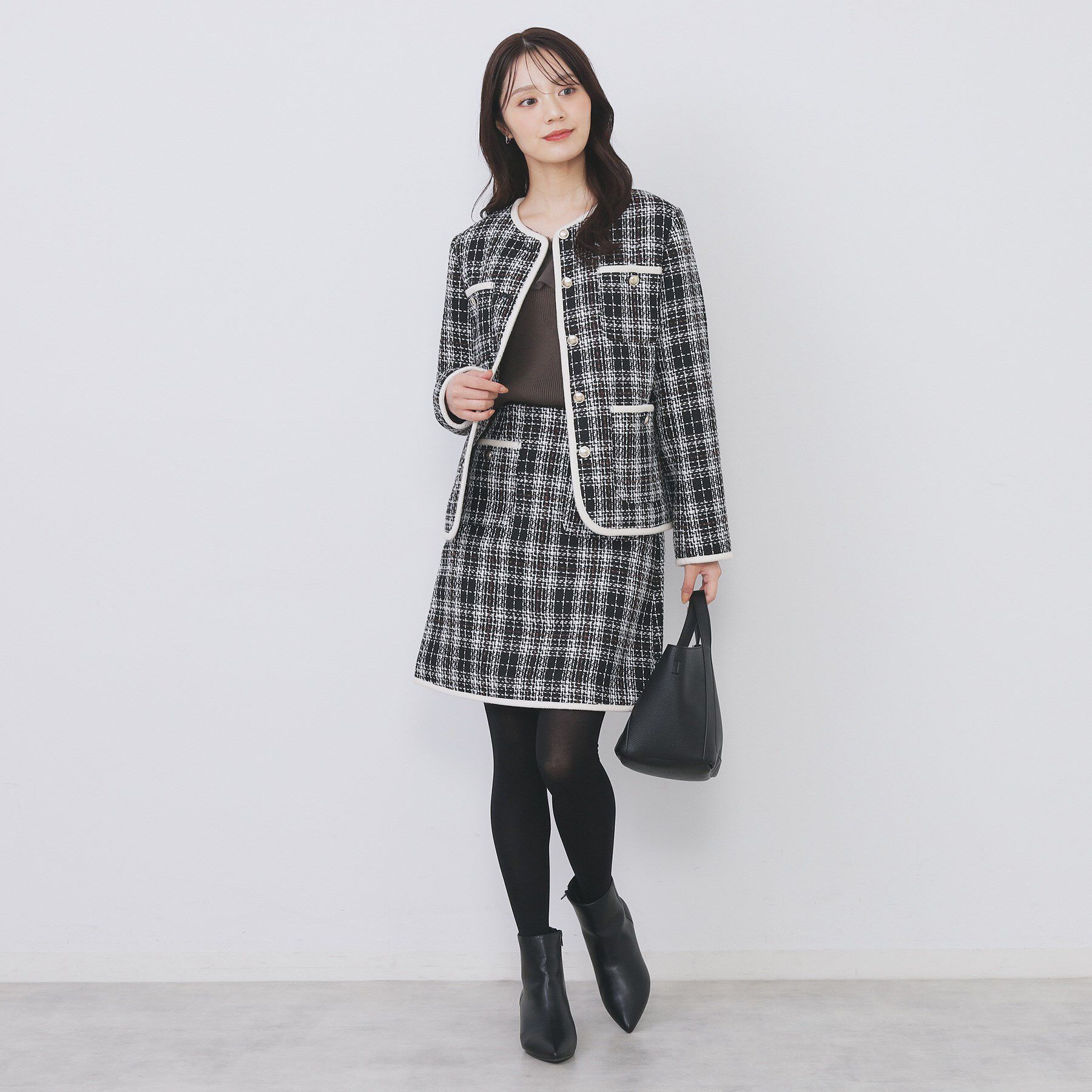 index「チェックツィードスカート/セットアップ対応【洗える】」|スカート|