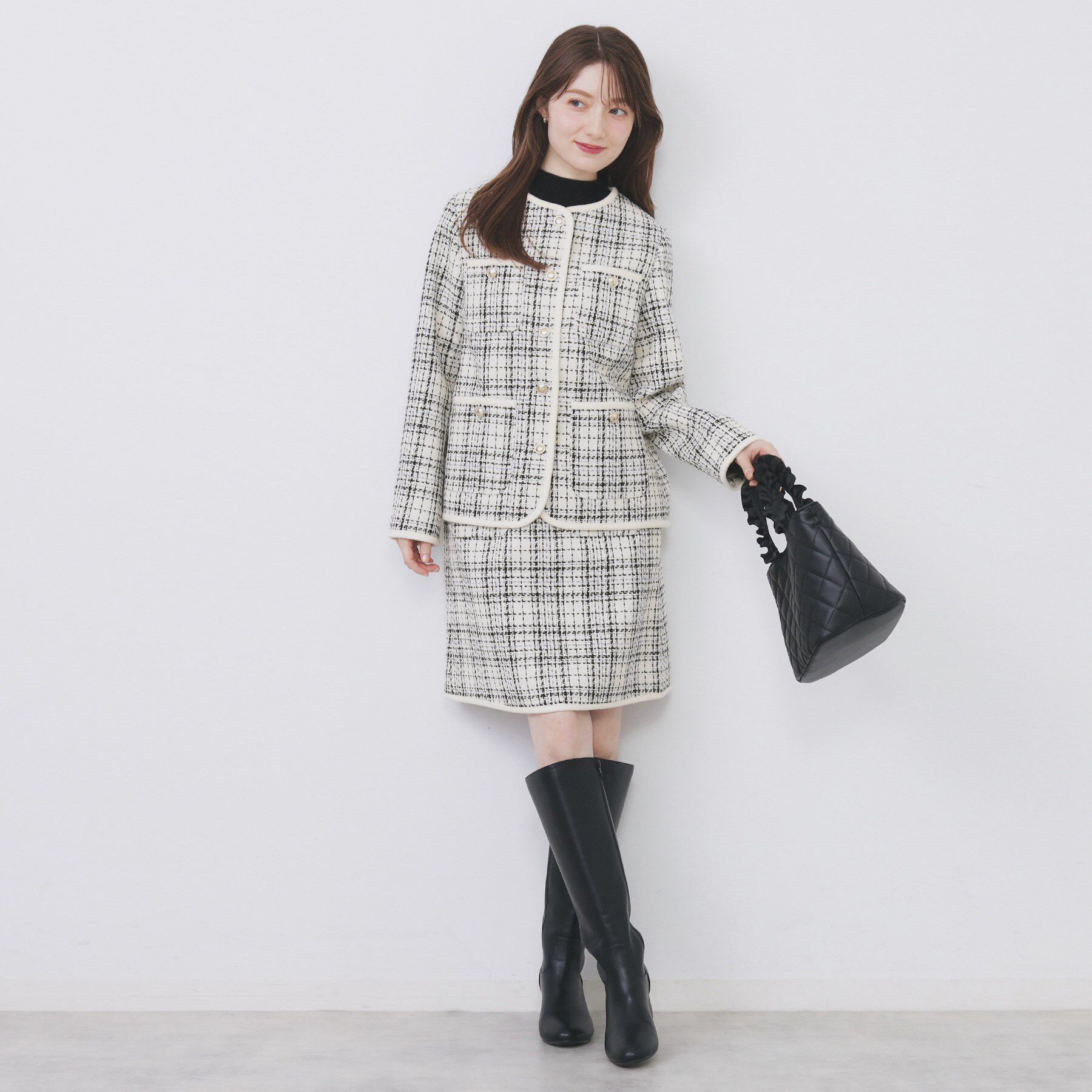 index「チェックツィードスカート/セットアップ対応【洗える】」|スカート|