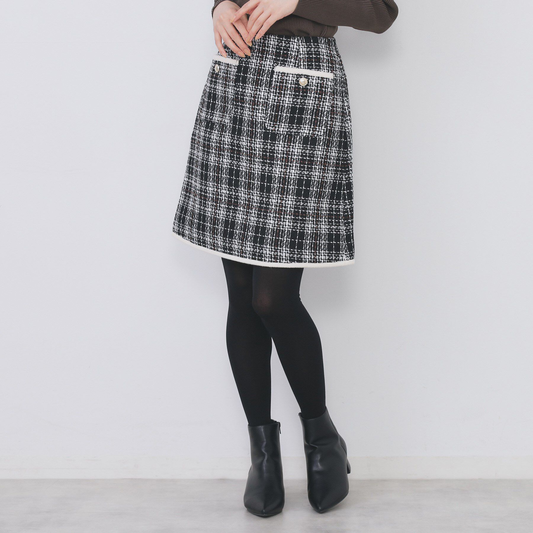 index「チェックツィードスカート/セットアップ対応【洗える】」|スカート|