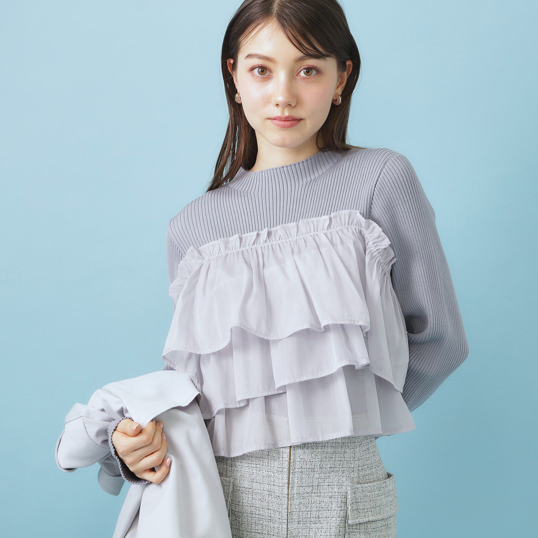 index「3wayフリルドッキングニット【洗濯機OK/坑ピル】」|ニット・セーター|
