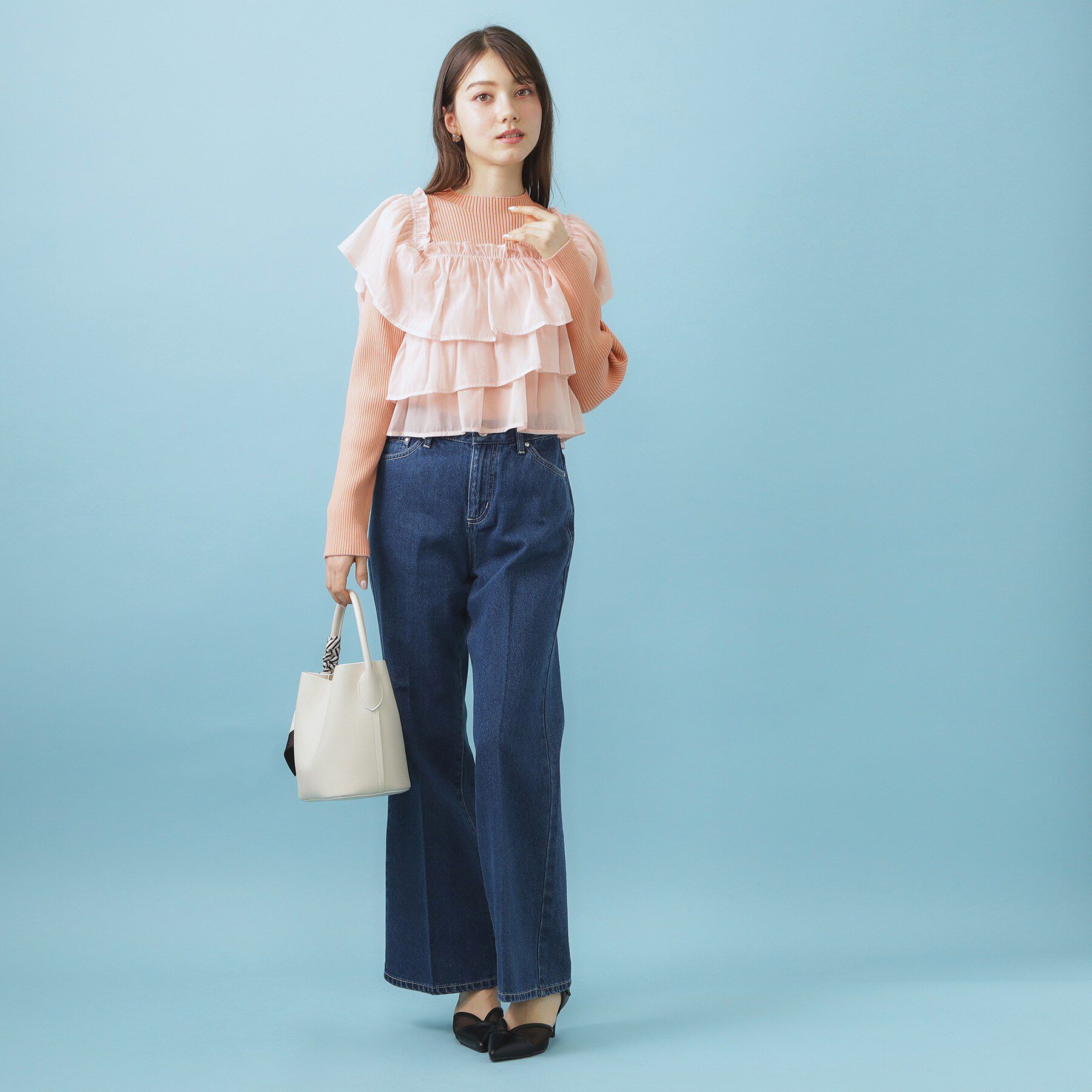 index「3wayフリルドッキングニット【洗濯機OK/坑ピル】」|ニット・セーター|