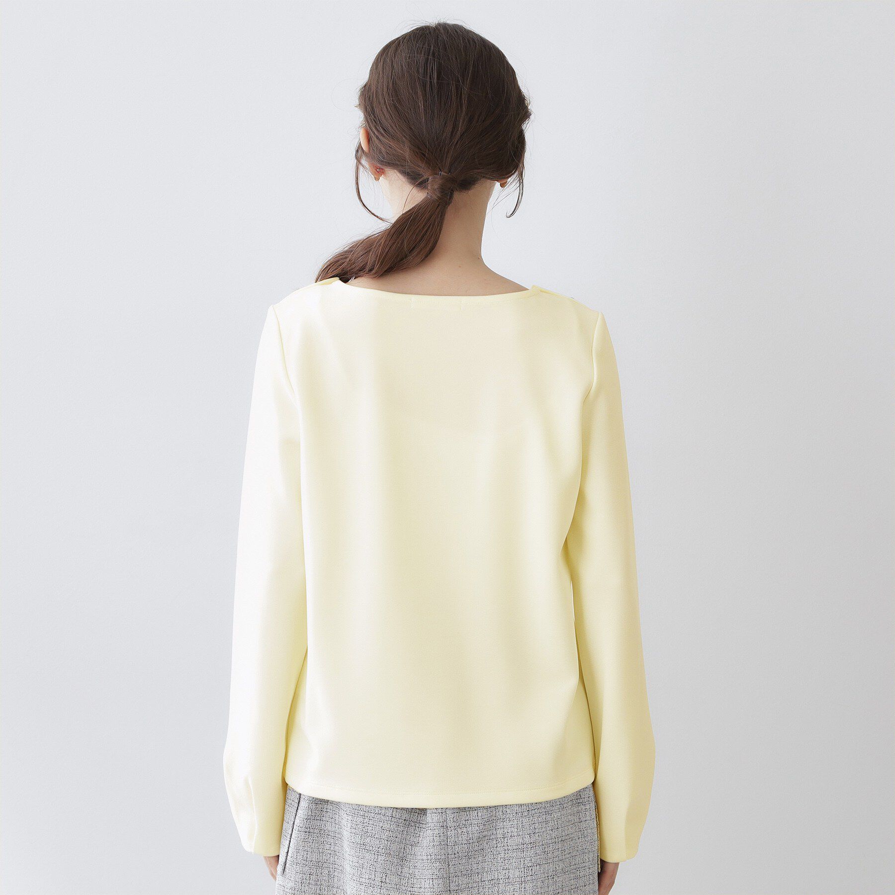 index「肩ボタンボートネックトップス【洗濯機OK】」|Tシャツ・カットソー|