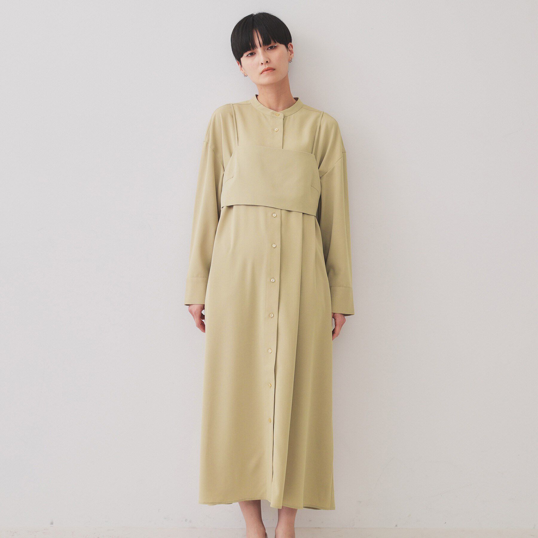 OPAQUE.CLIP「《andGIRL掲載》ビスチェセットシャツワンピース【洗濯機洗い可】」|ワンピース|