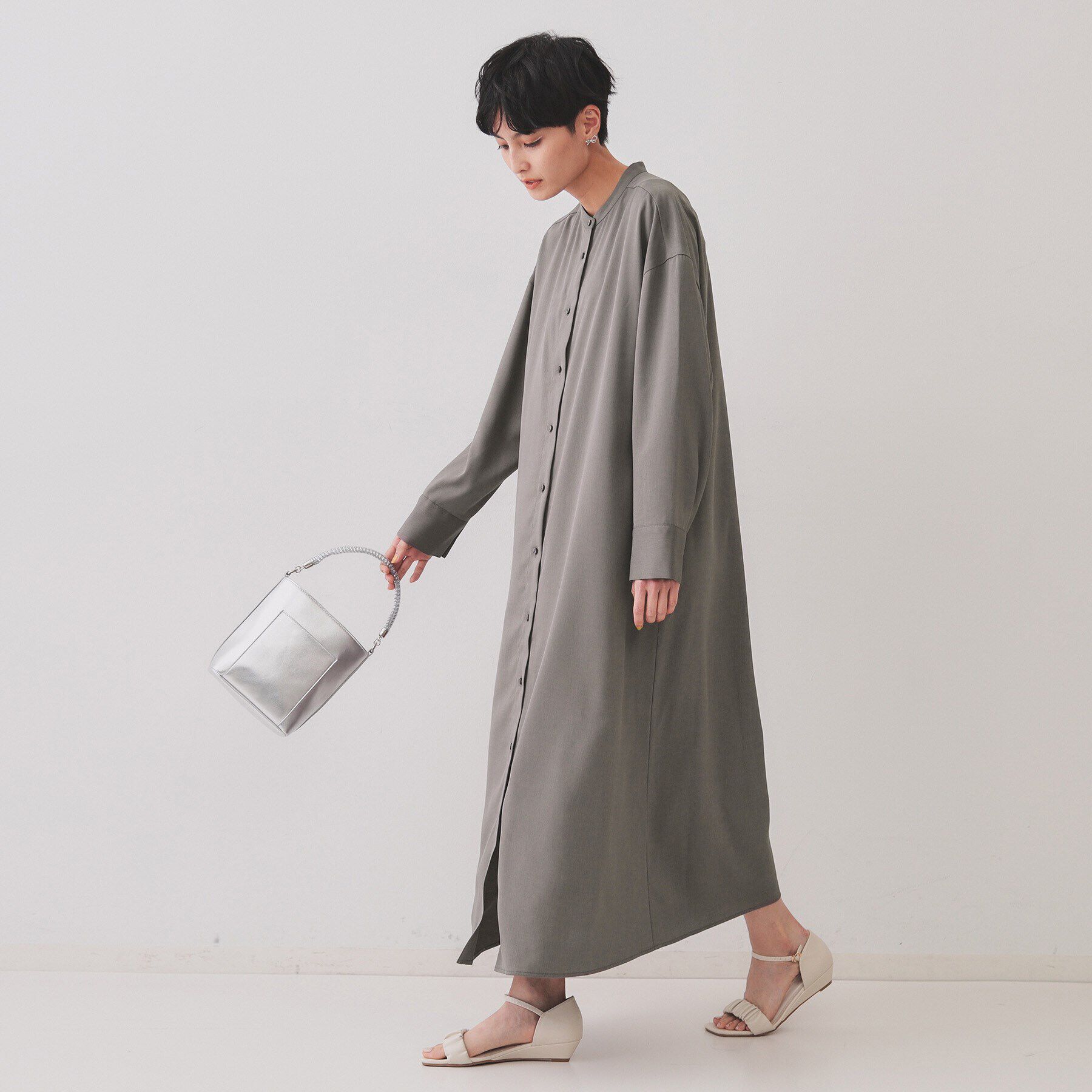 OPAQUE.CLIP「《andGIRL掲載》ビスチェセットシャツワンピース【洗濯機洗い可】」|ワンピース|