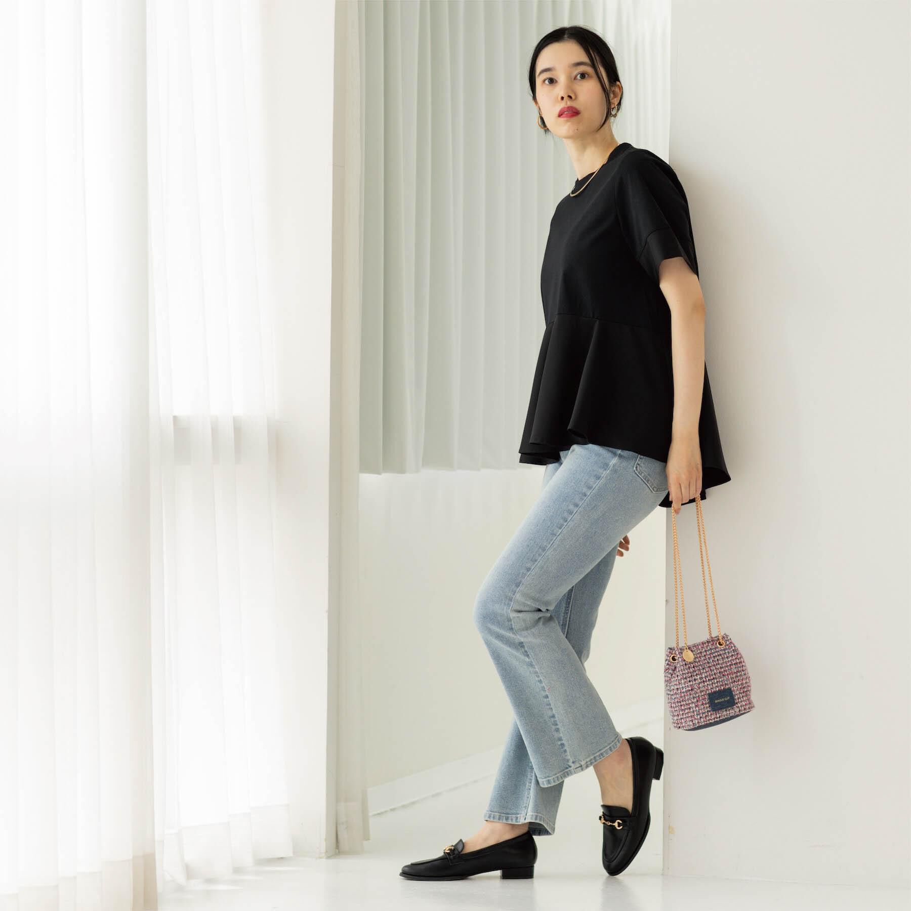 OPAQUE.CLIP「ストレッチセミフレアデニム【洗濯機洗い可】《SS-LLサイズ》」|デニム|