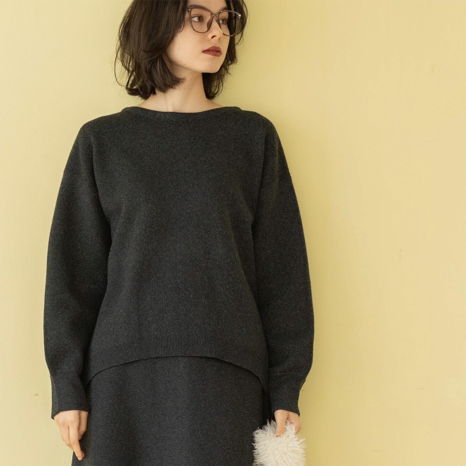 OPAQUE.CLIP「サイド編地切替ニットトップス/セットアップ対応【洗濯機OK】」|ニット・セーター|