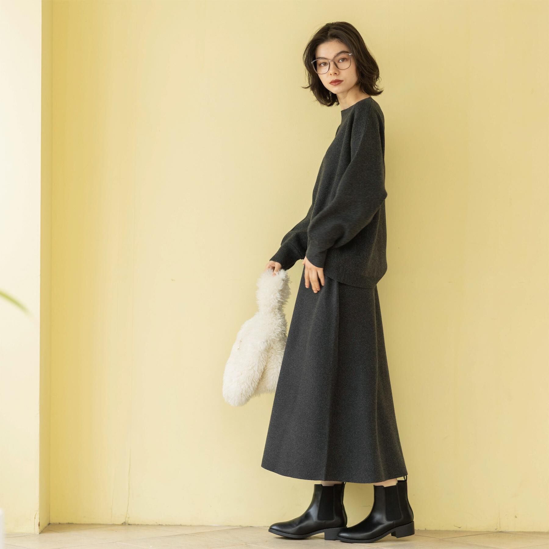 OPAQUE.CLIP「ニットフレアスカート/セットアップ対応【洗濯機OK】」|スカート|