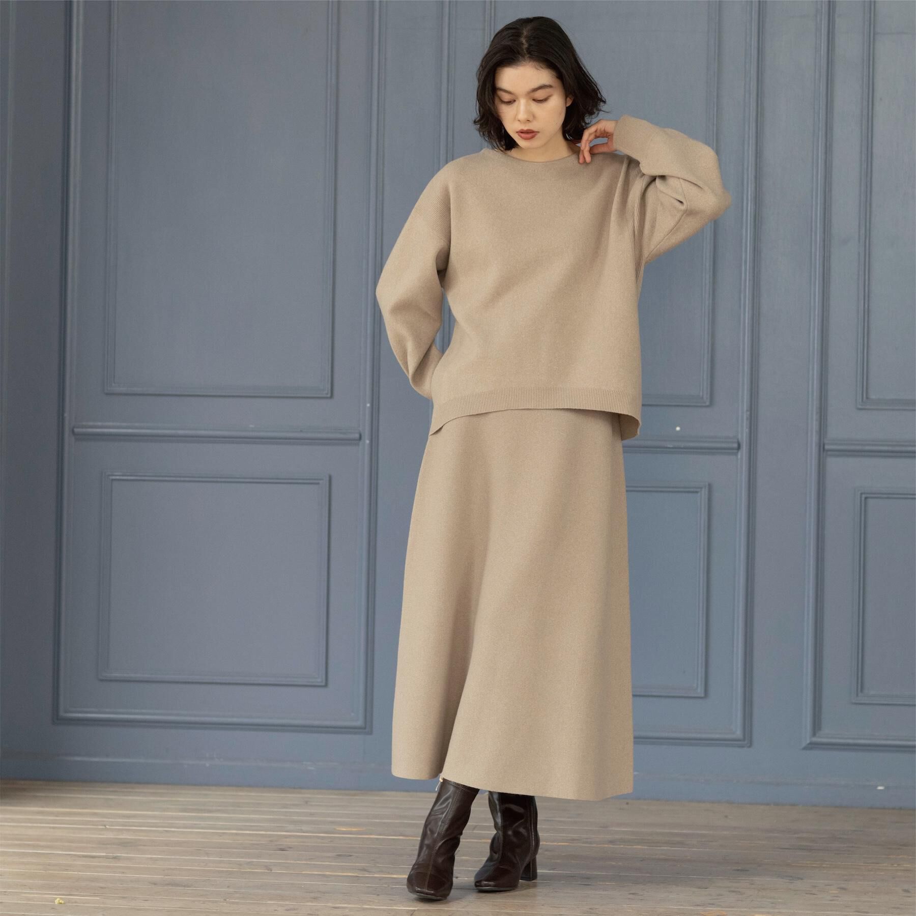 OPAQUE.CLIP「ニットフレアスカート/セットアップ対応【洗濯機OK】」|スカート|