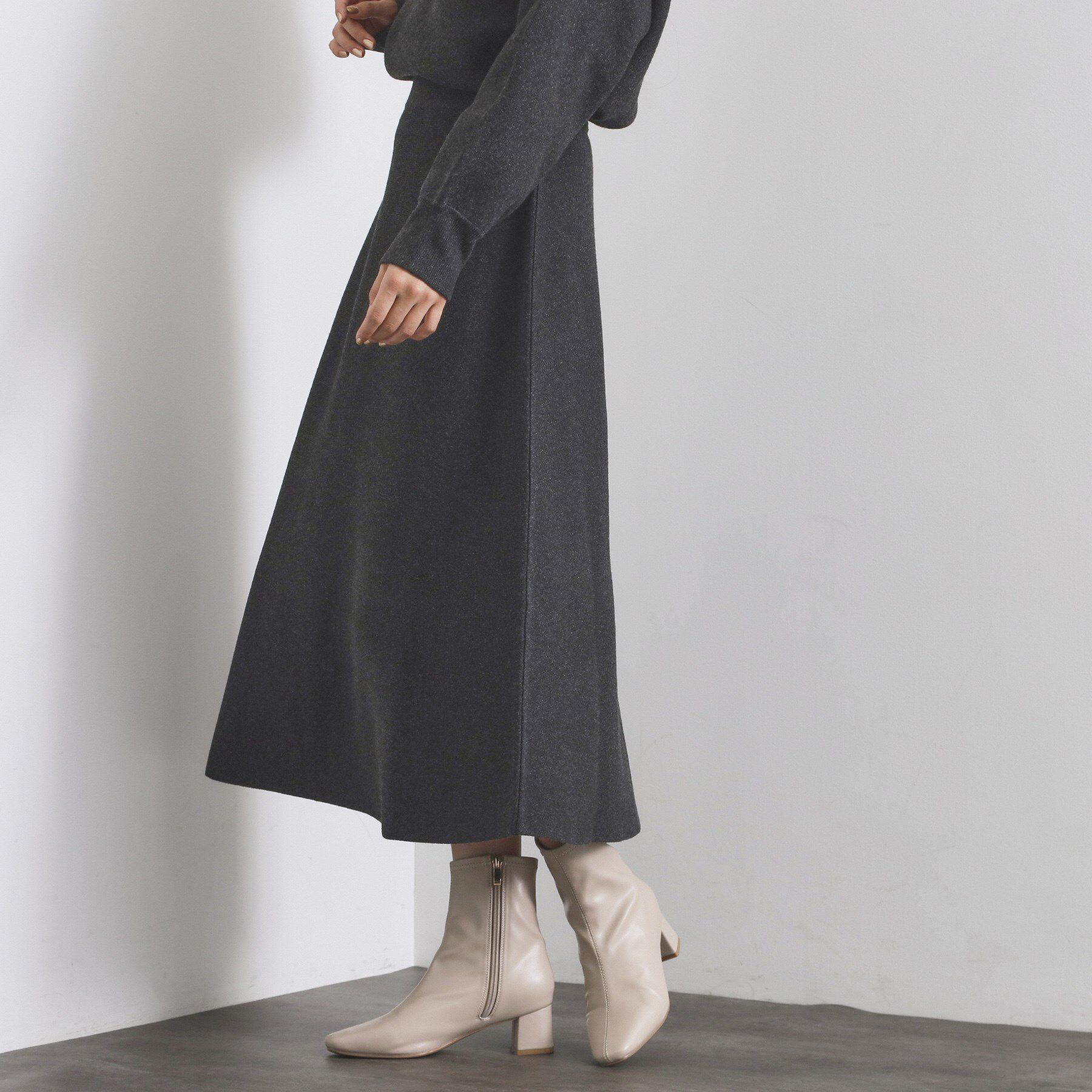 OPAQUE.CLIP「ニットフレアスカート/セットアップ対応【洗濯機OK】」|スカート|