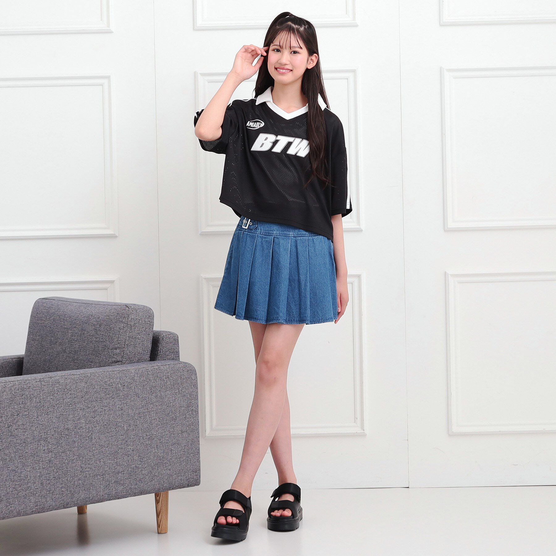 PINK-latte「【セットアイテム】衿付きVネックメッシュT＋タンクセット」|その他|