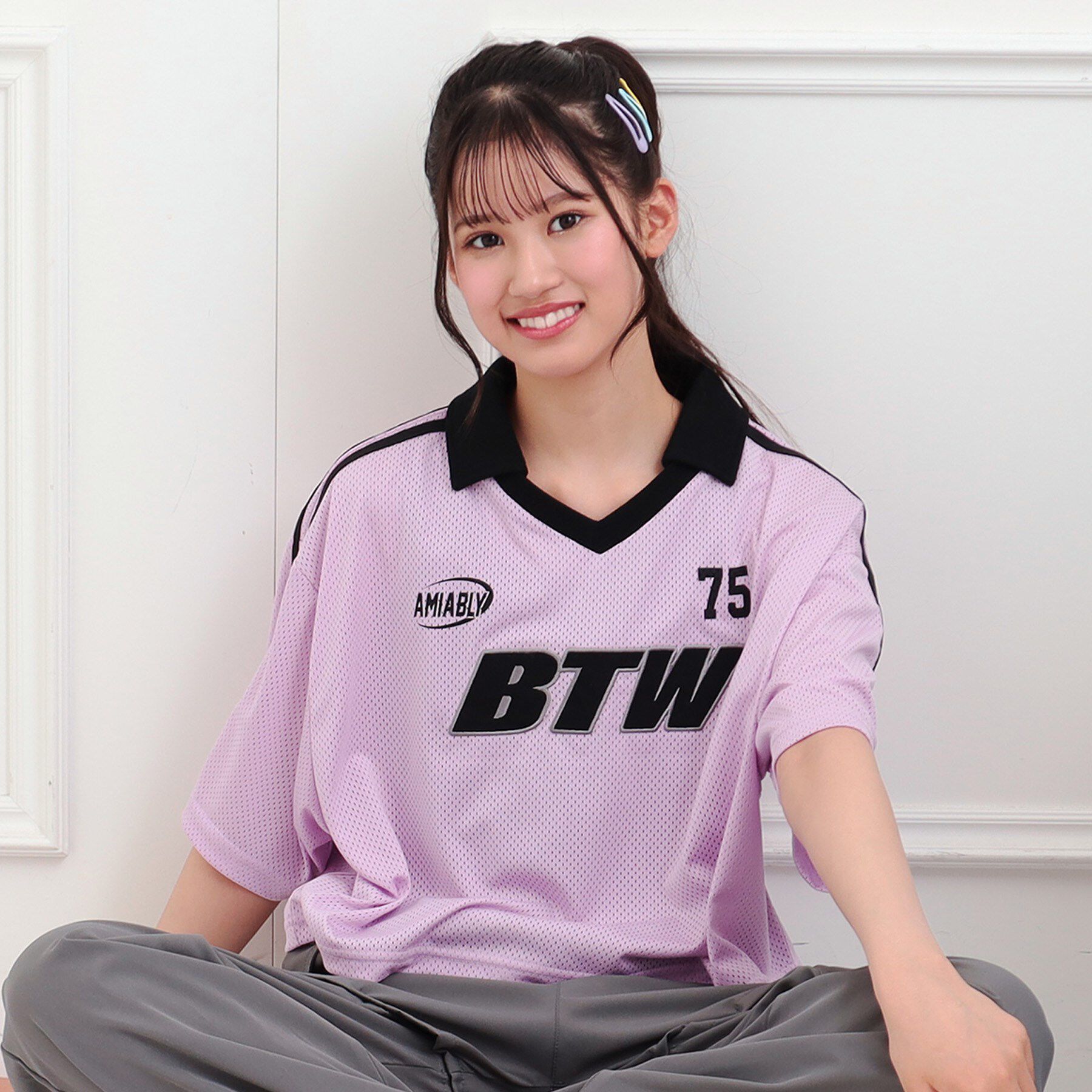 PINK-latte「【セットアイテム】衿付きVネックメッシュT＋タンクセット」|その他|