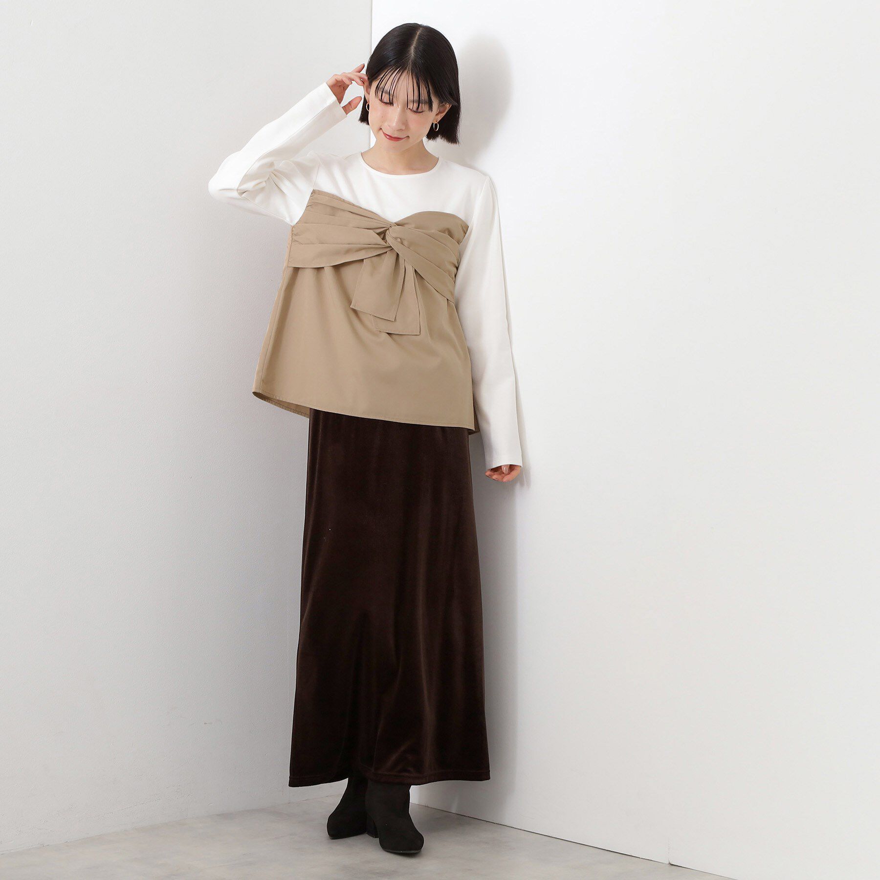 THE SHOP TK「布帛切替カットソー」|Tシャツ・カットソー|