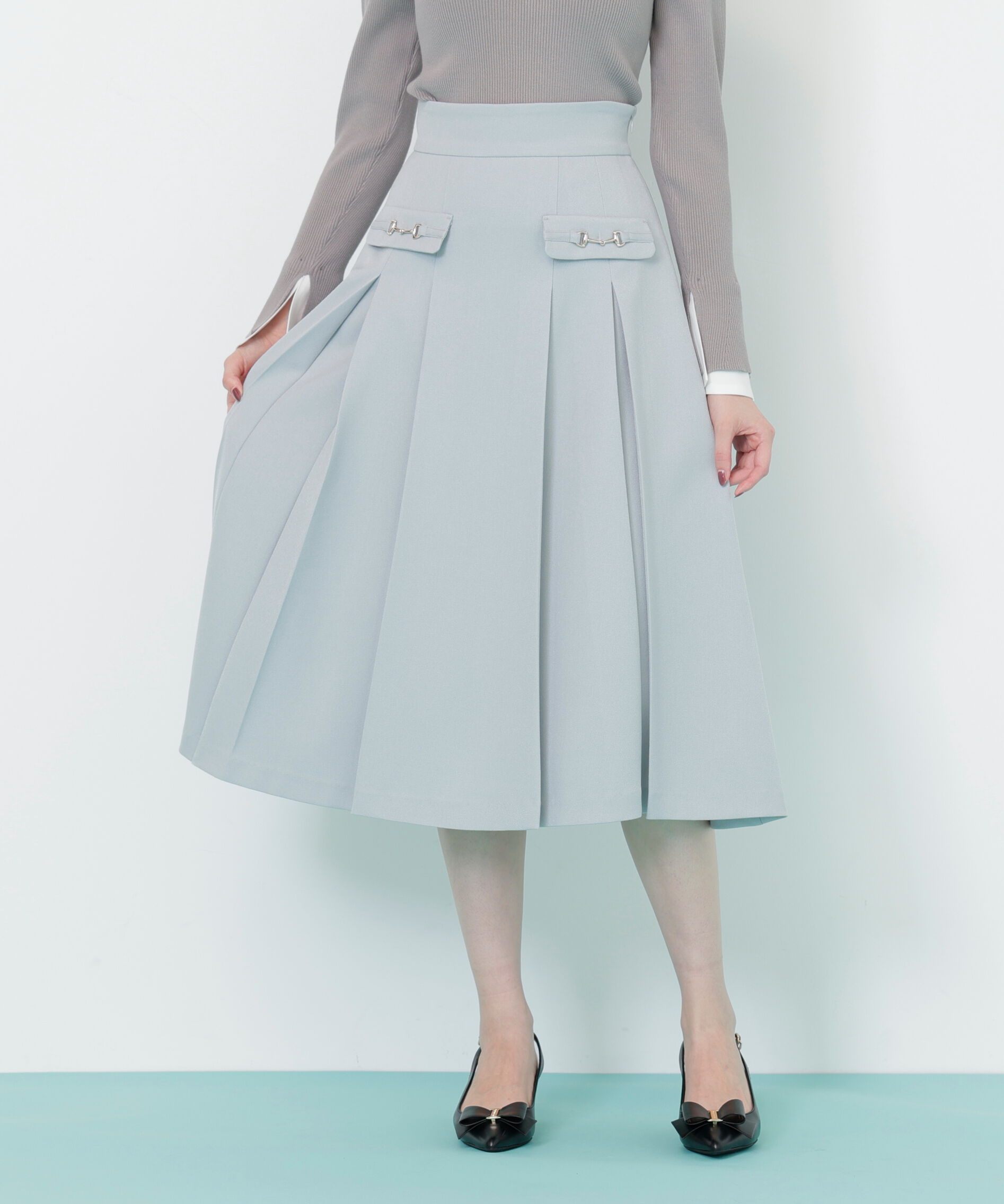  「ウーリッシュフラノタックフレアスカート」|スカート|