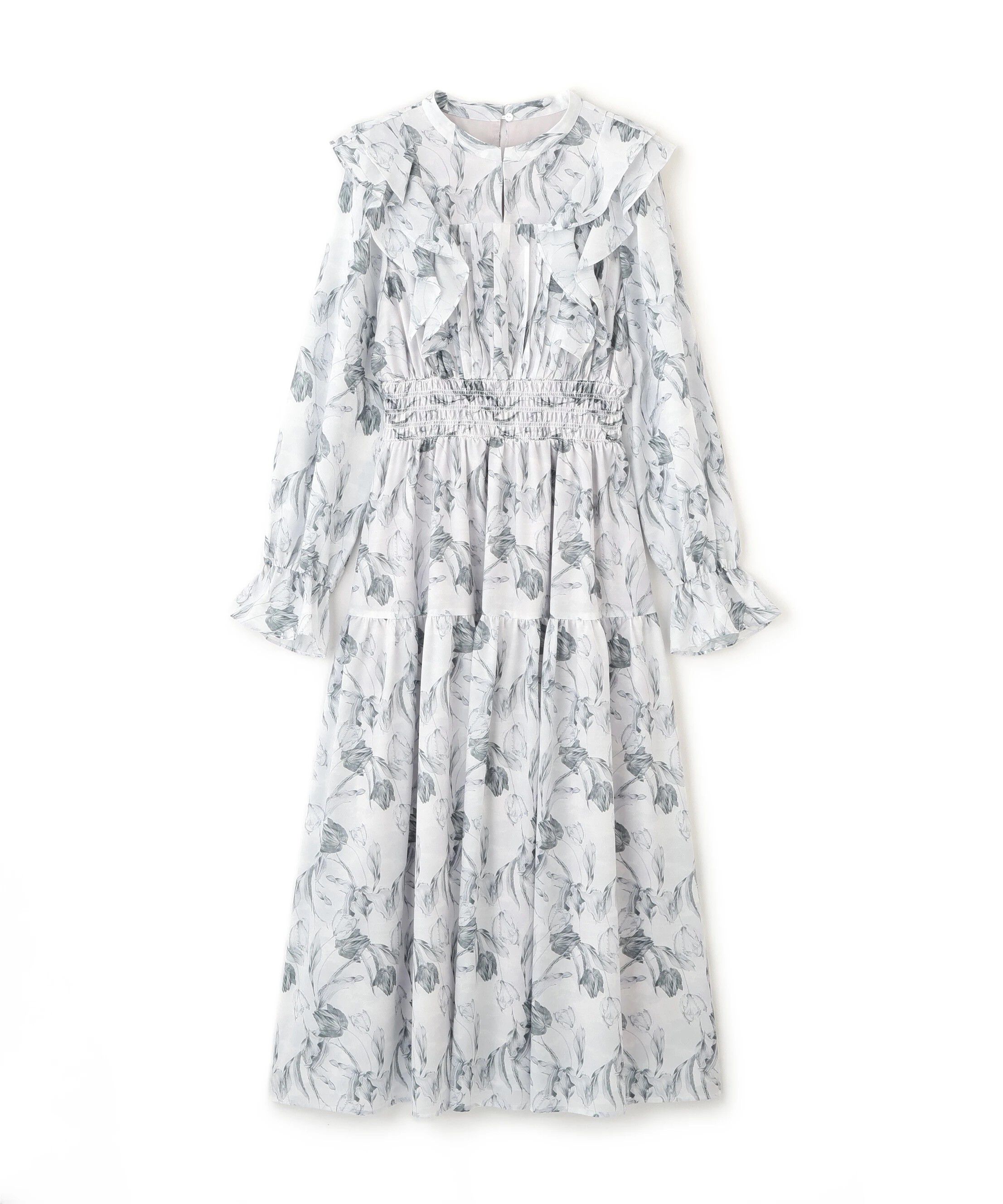  「ピンタック花柄ワンピース」|ワンピース|