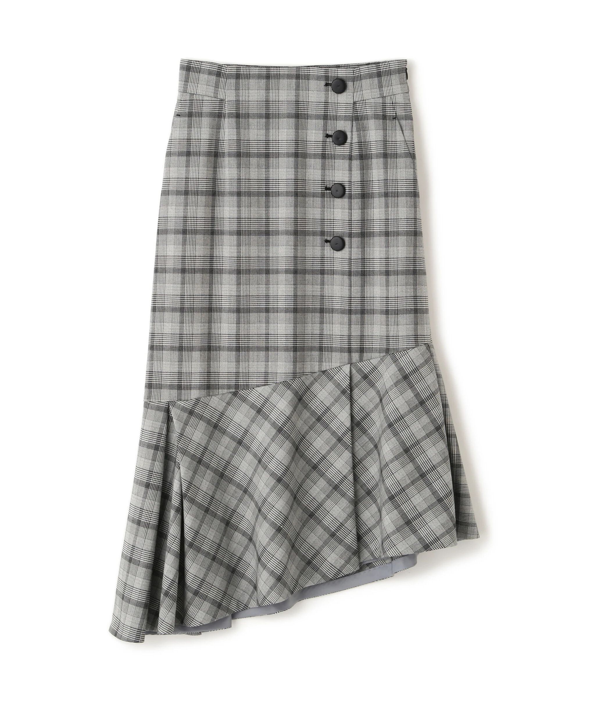  「◆グレンチェックアシンメトリーラッフルスカート」|スカート|