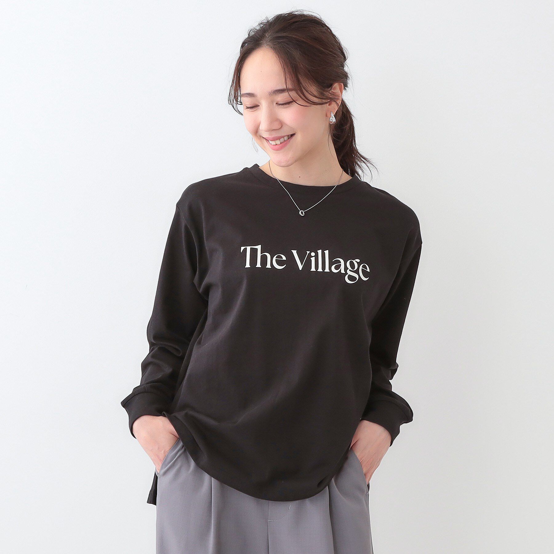 SHOO･LA･RUE「【洗える/S-LL】一枚でもレイヤードでも グラフィック長袖Tシャツ」|Tシャツ・カットソー|