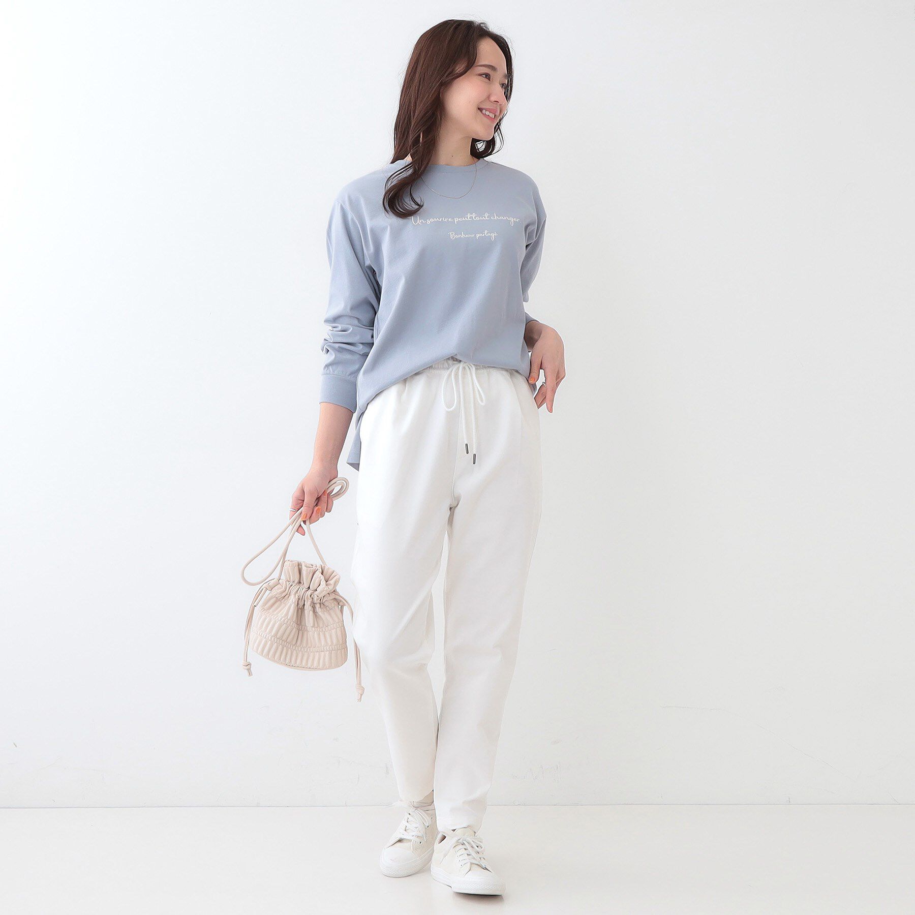 SHOO･LA･RUE「【洗える/S-LL】一枚でもレイヤードでも グラフィック長袖Tシャツ」|Tシャツ・カットソー|