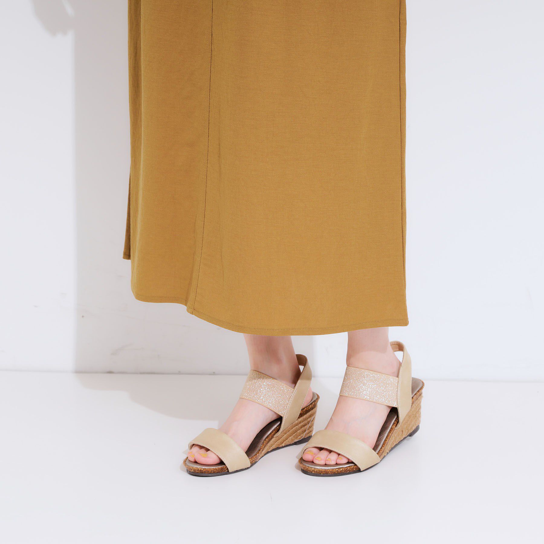 SHOO･LA･RUE「【セットアップ可/ひんやり】大人カジュアルに ベイカー風デザインスカート」|スカート|