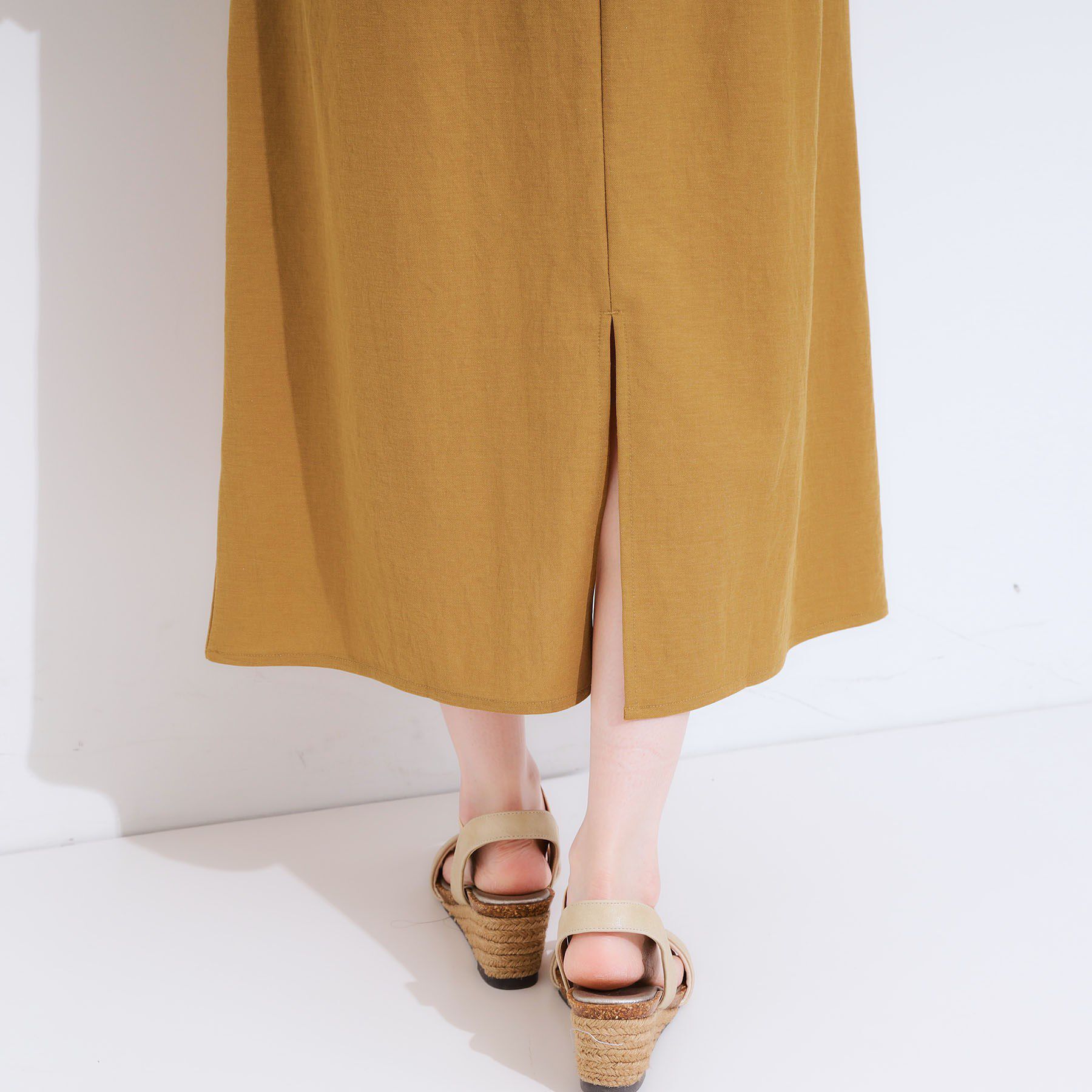 SHOO･LA･RUE「【セットアップ可/ひんやり】大人カジュアルに ベイカー風デザインスカート」|スカート|