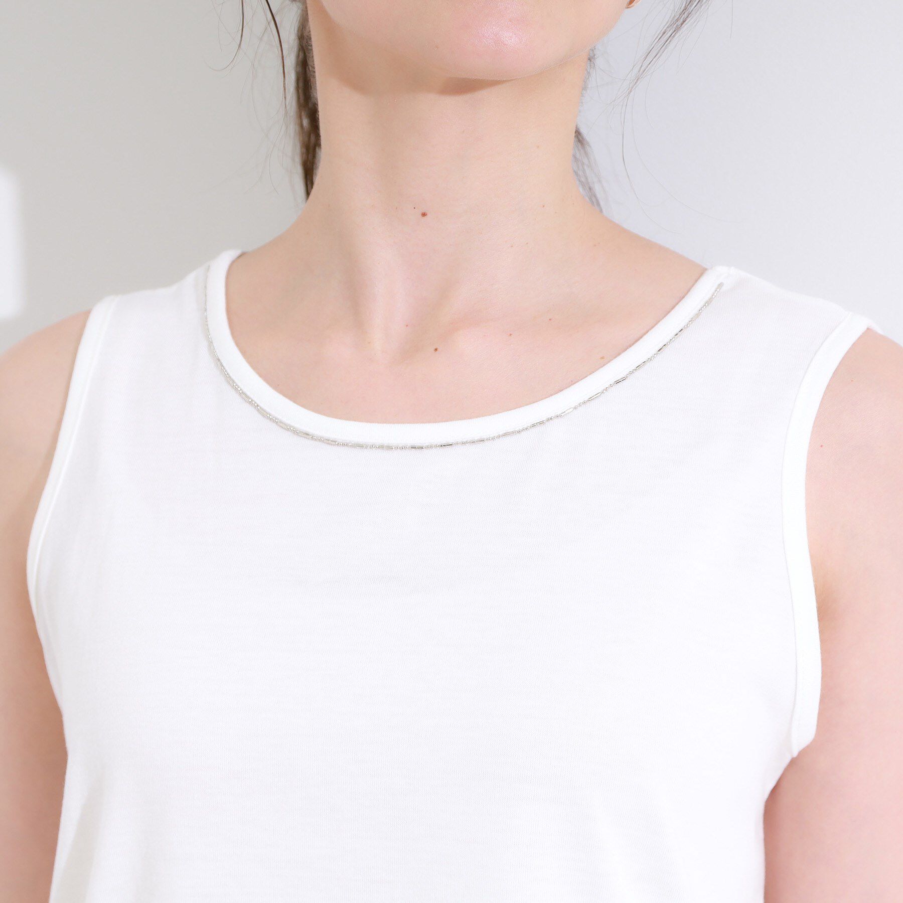 SHOO･LA･RUE「【S-LL/2点セット】着るだけでコーデが決まる 麻調5分袖ブラウス＋タンクトップ」|シャツ・ブラウス|