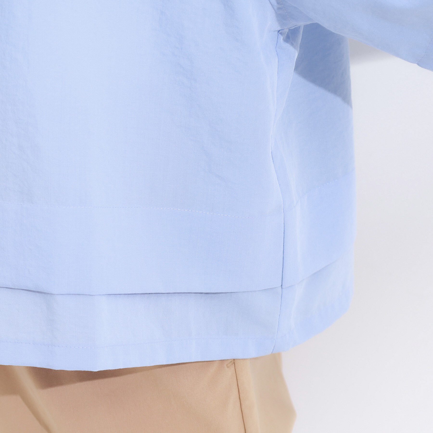 SHOO･LA･RUE「【洗濯後しわになりにくい/UV/吸水速乾】大人きれいな バンドカラーシャツ」|シャツ・ブラウス|