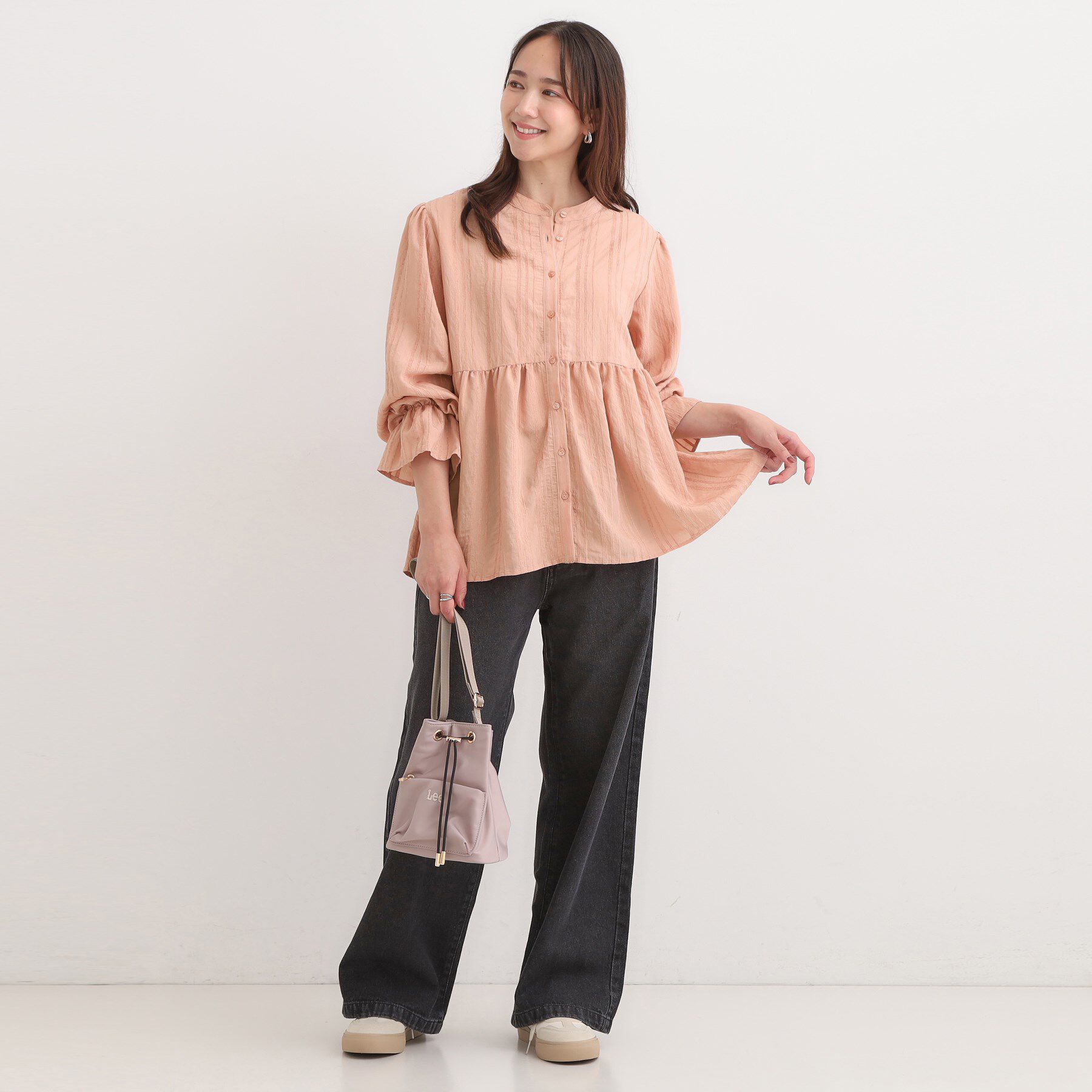 SHOO･LA･RUE「【S-LL】大人フェミニン ペプラム風フリルブラウス」|シャツ・ブラウス|