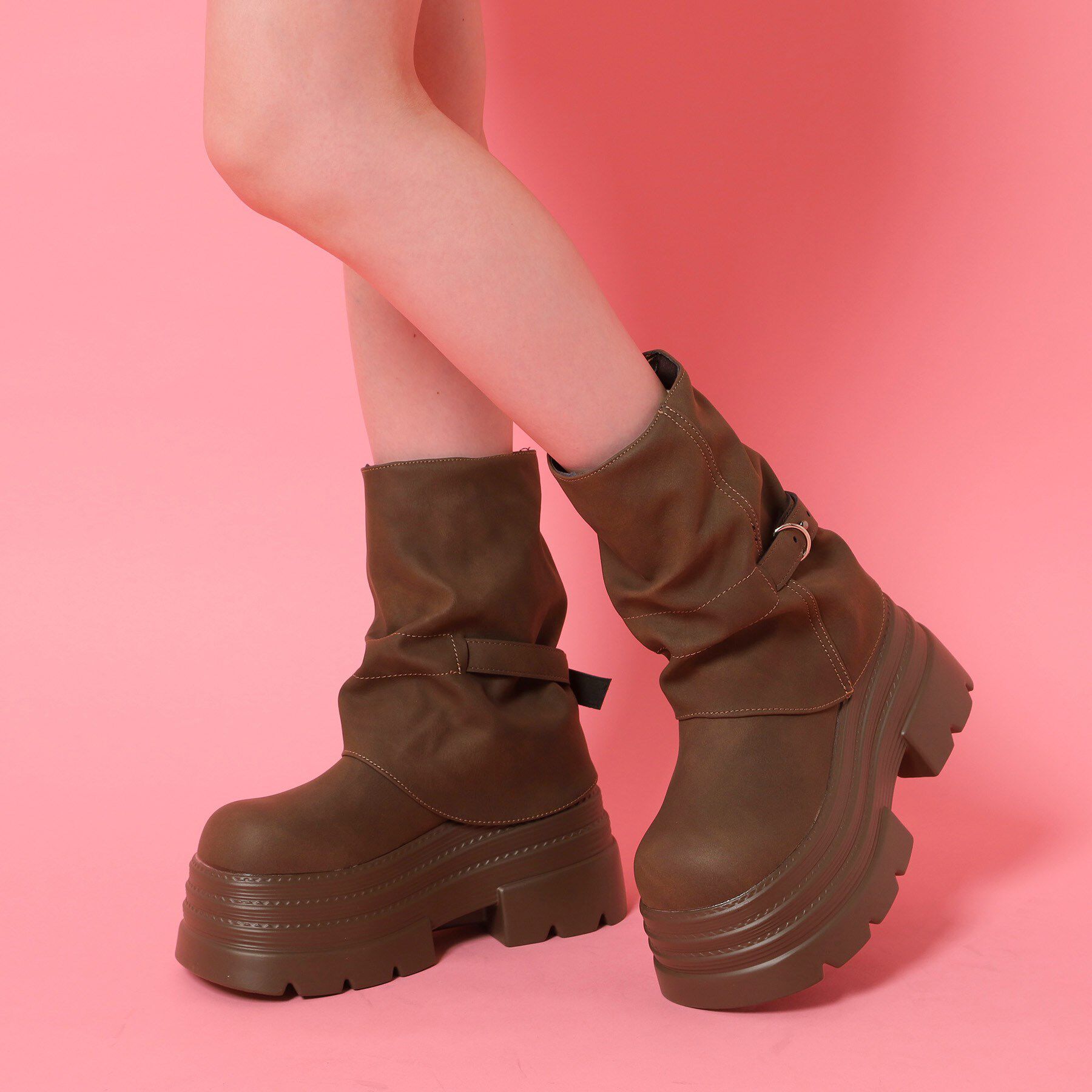 csT&P「厚底カバーブーツ」|ショートブーツ|