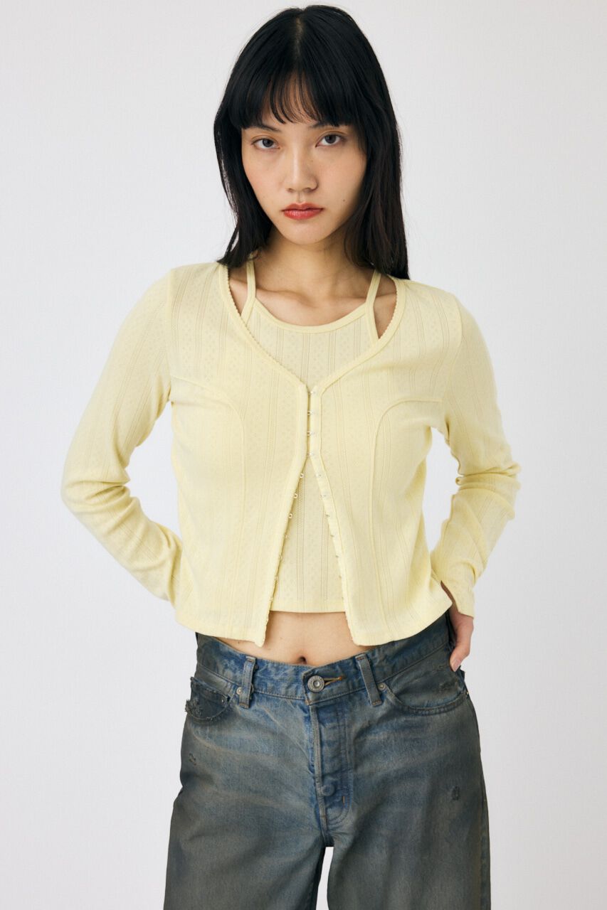 MOUSSY「LAYERED 2WAY カーディガン」|Tシャツ・カットソー|