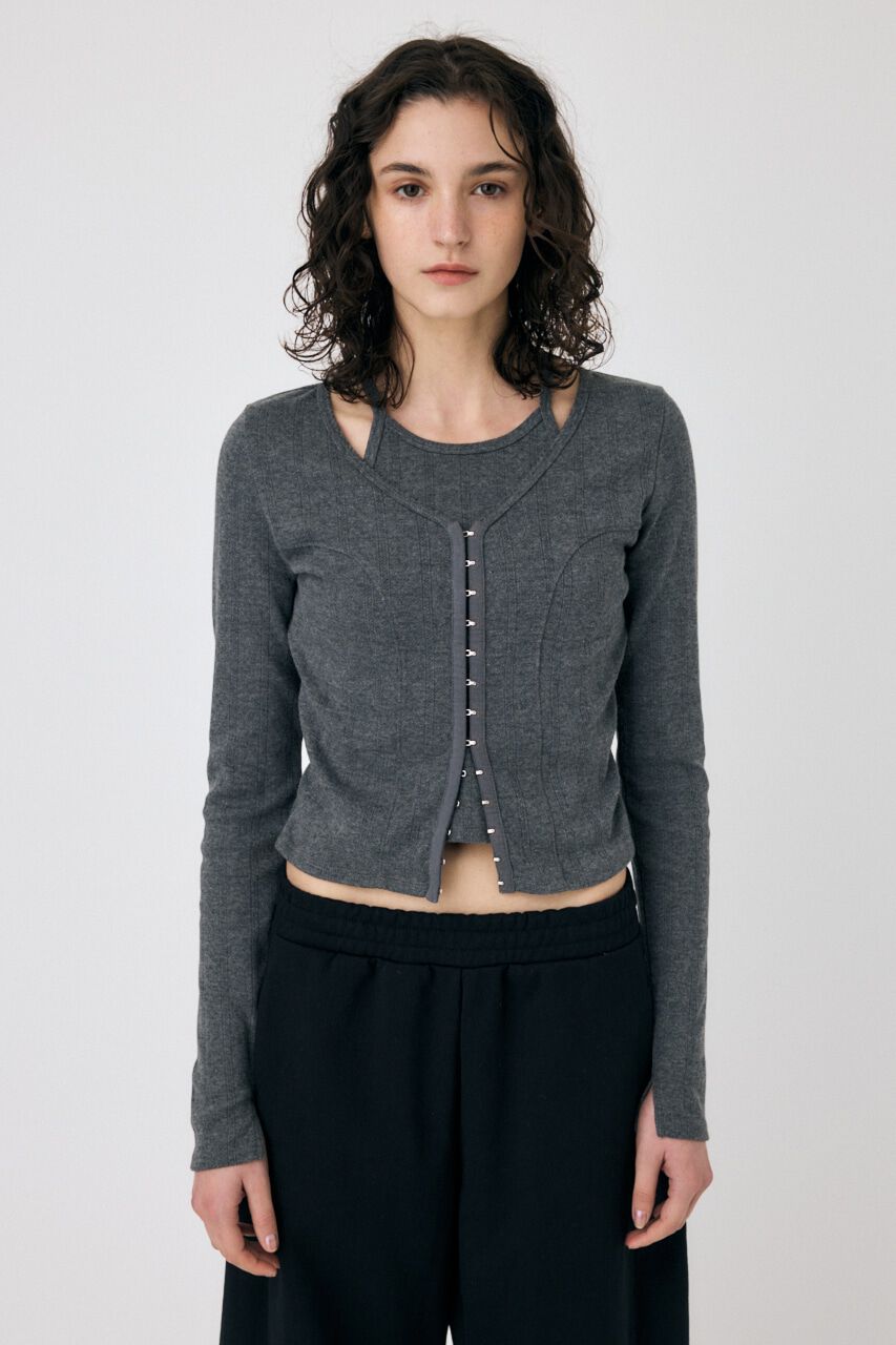 MOUSSY「LAYERED 2WAY カーディガン」|Tシャツ・カットソー|