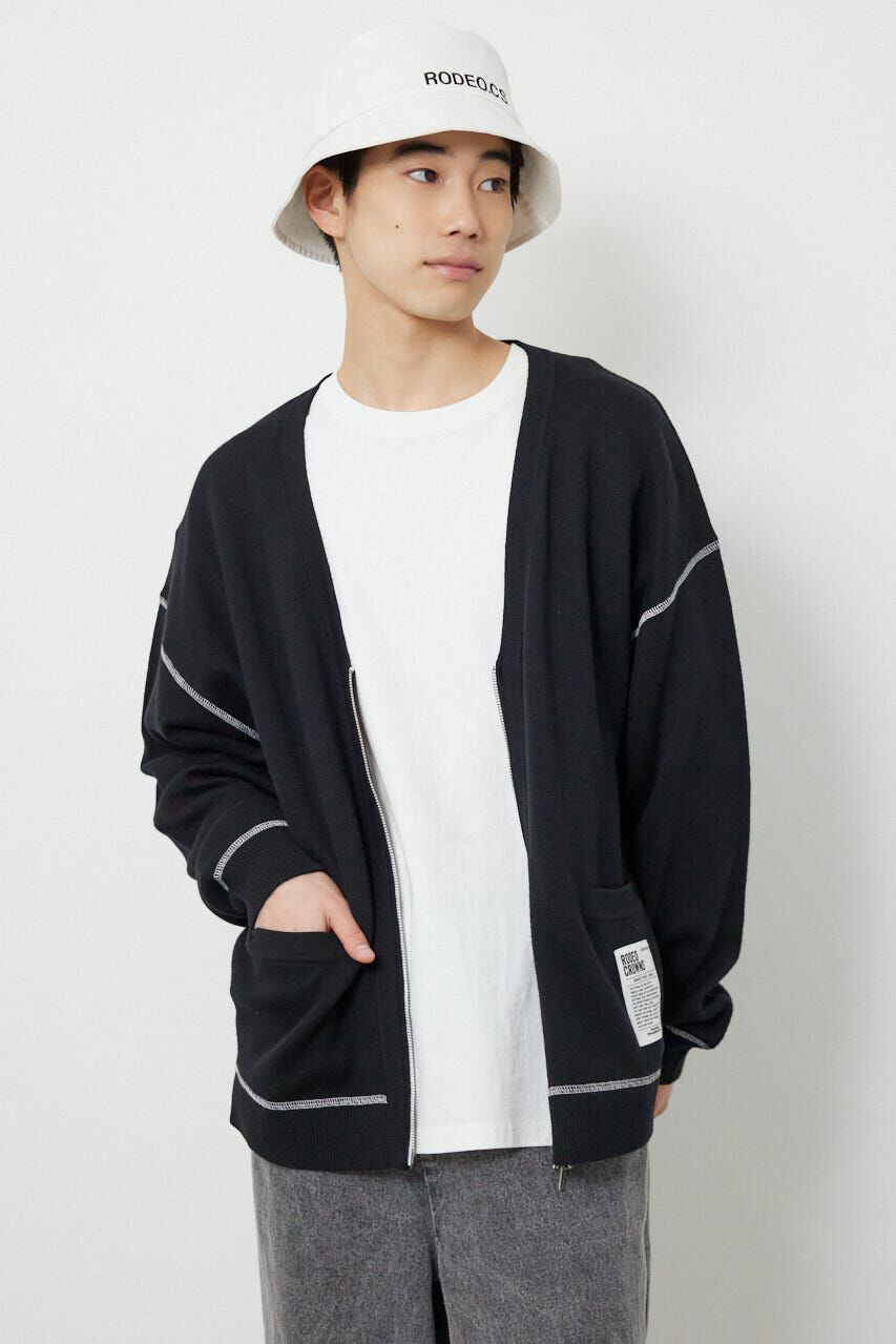 RODEO CROWNS「スウェットライクZIPカーディガン」|カーディガン|BLK