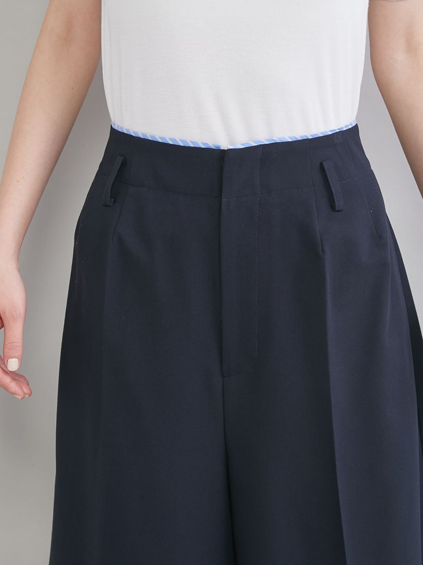 Mila Owen「トリミングハーフキュロットパンツ」|チノ|