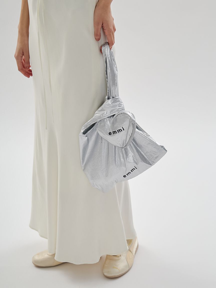 emmi atelier「ハートチャーム付きエコバッグ」|エコバッグ|