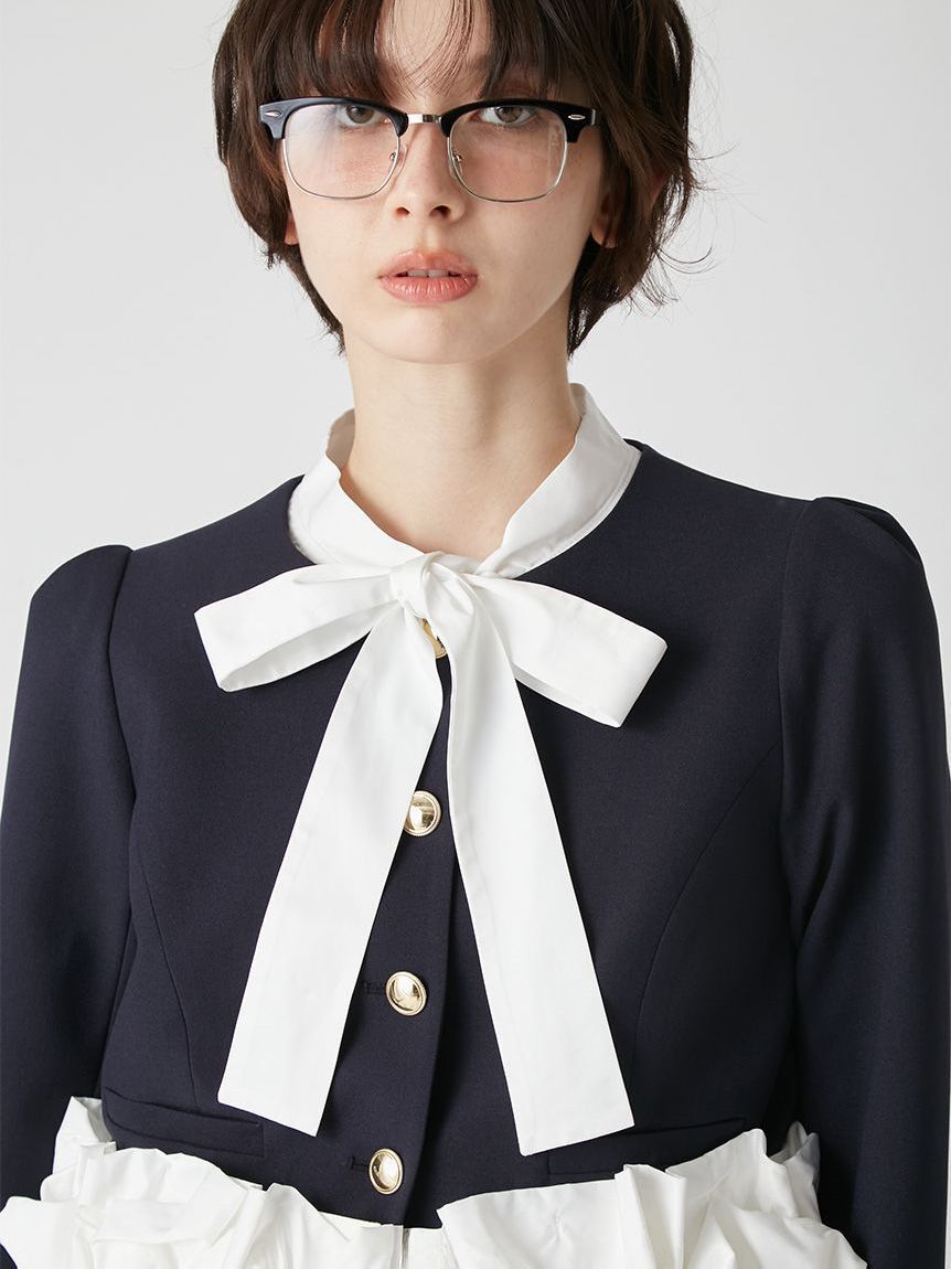 LILY BROWN「【限定カラー】3wayバブルヘムボウタイジャケット」|ノーカラージャケット|