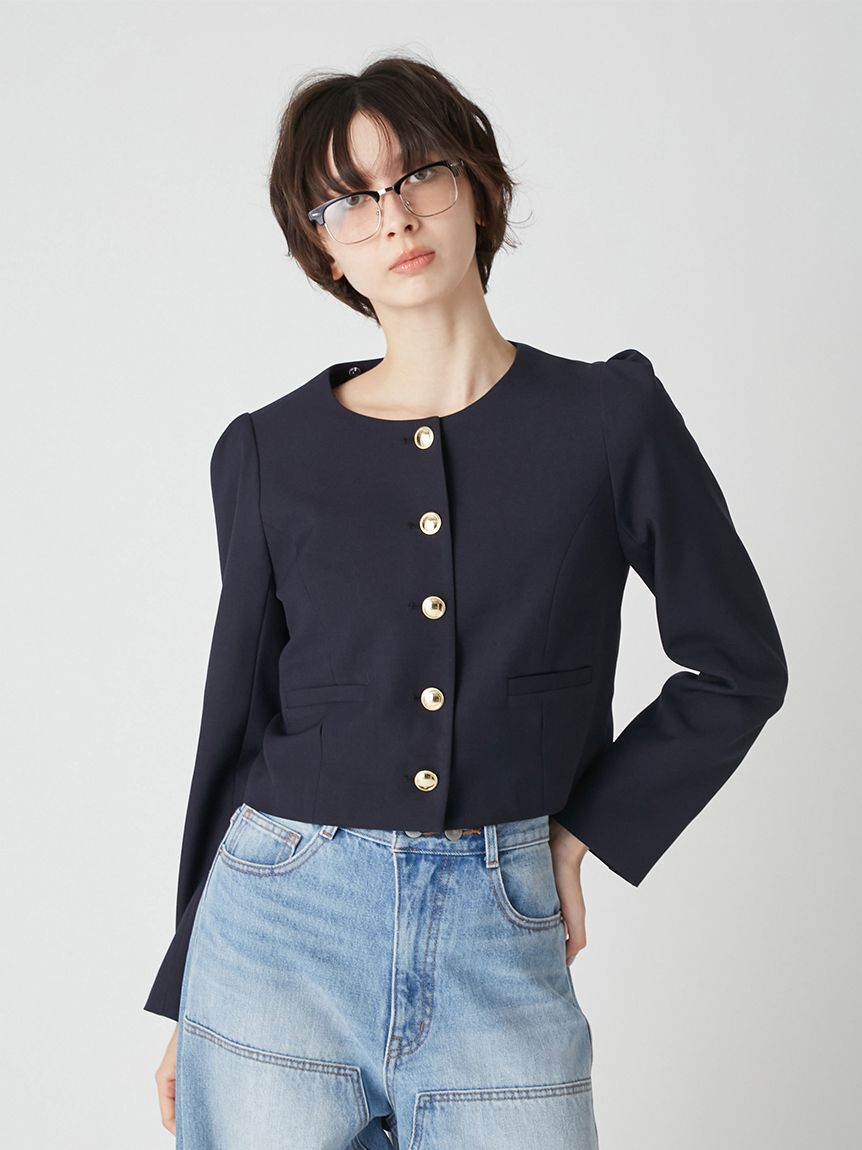 LILY BROWN「【限定カラー】3wayバブルヘムボウタイジャケット」|ノーカラージャケット|