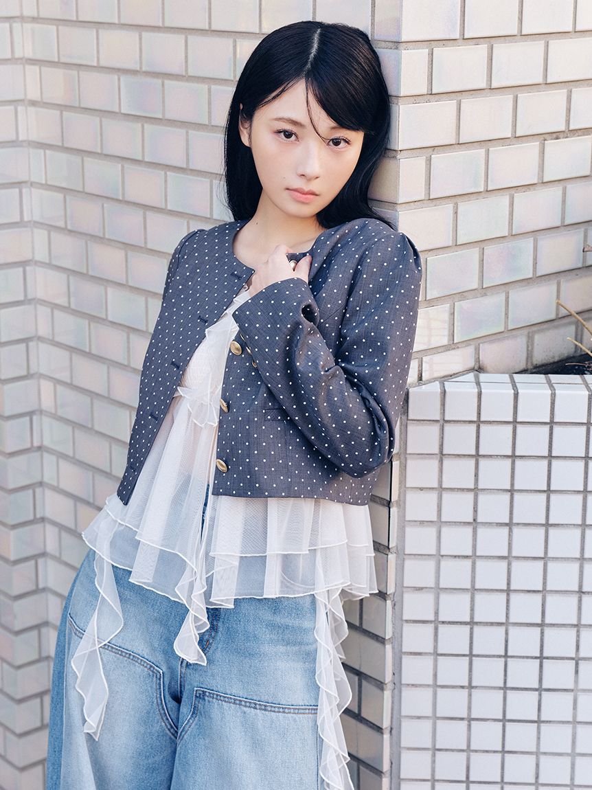 LILY BROWN「【限定カラー】3wayバブルヘムボウタイジャケット」|ノーカラージャケット|