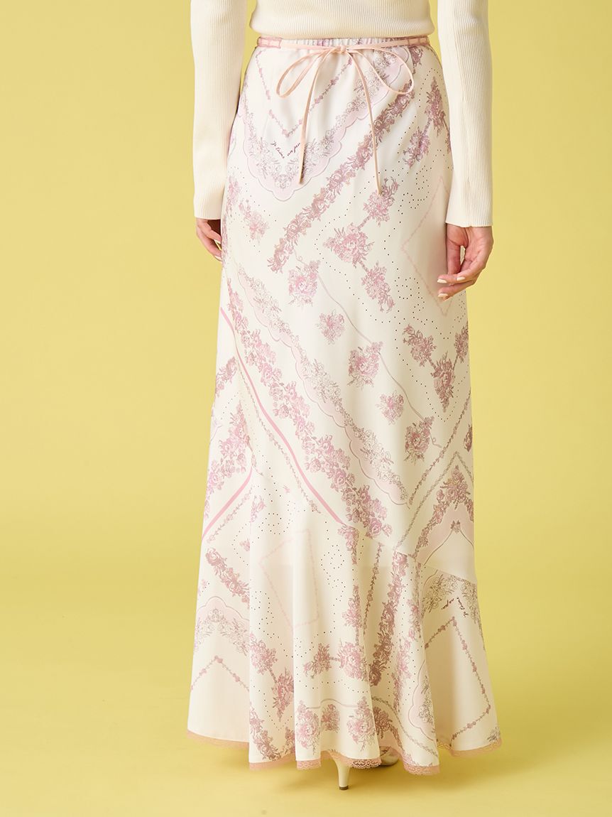 LILY BROWN「スカーフプリントナロースカート」|スカート|