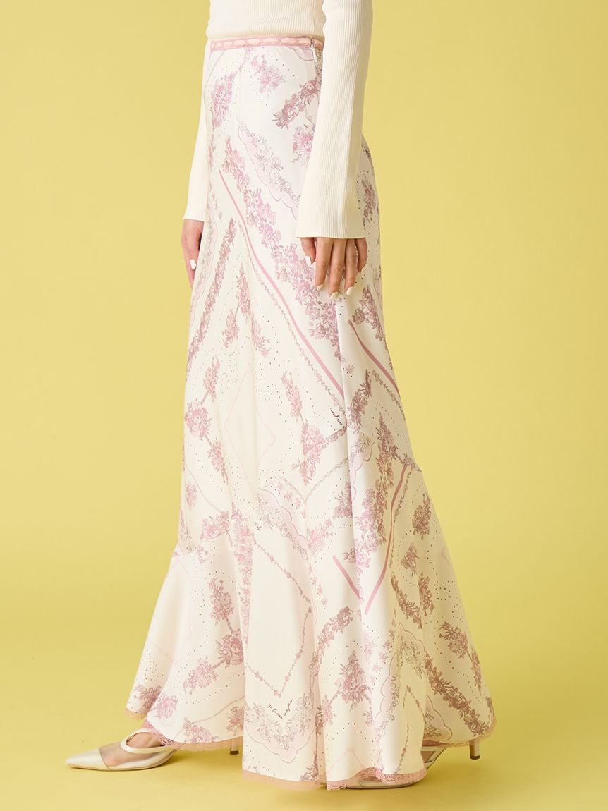 LILY BROWN「スカーフプリントナロースカート」|スカート|