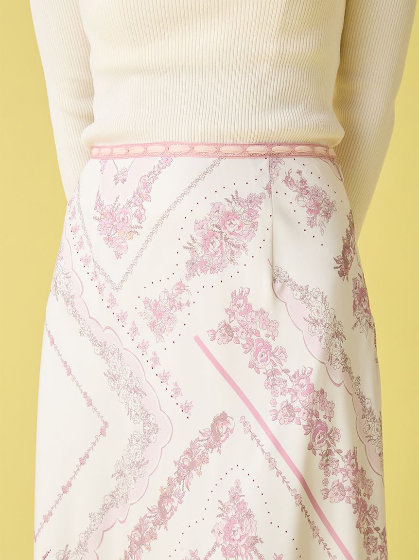 LILY BROWN「スカーフプリントナロースカート」|スカート|