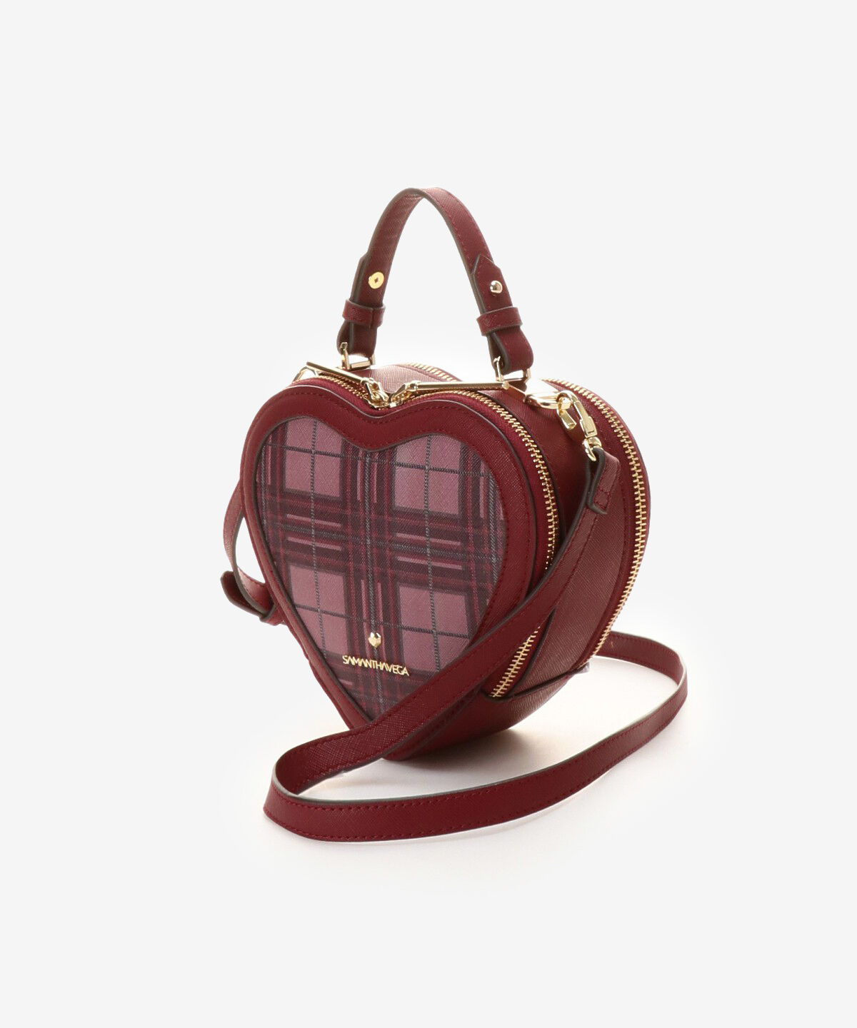 Samantha Vega「チェック柄ハートモチーフバッグ」|ハンドバッグ|