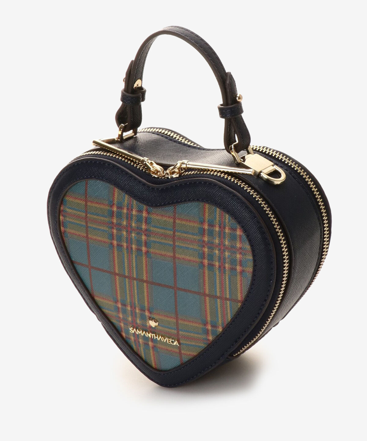 Samantha Vega「チェック柄ハートモチーフバッグ」|ハンドバッグ|