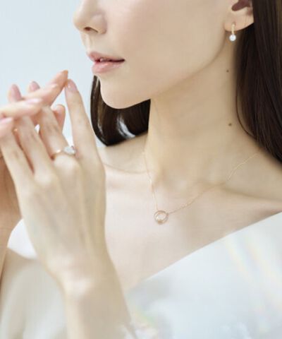 newme by Samantha Thavasa「K10 YG クラフトメタルパール　ネックレス」|ネックレス|