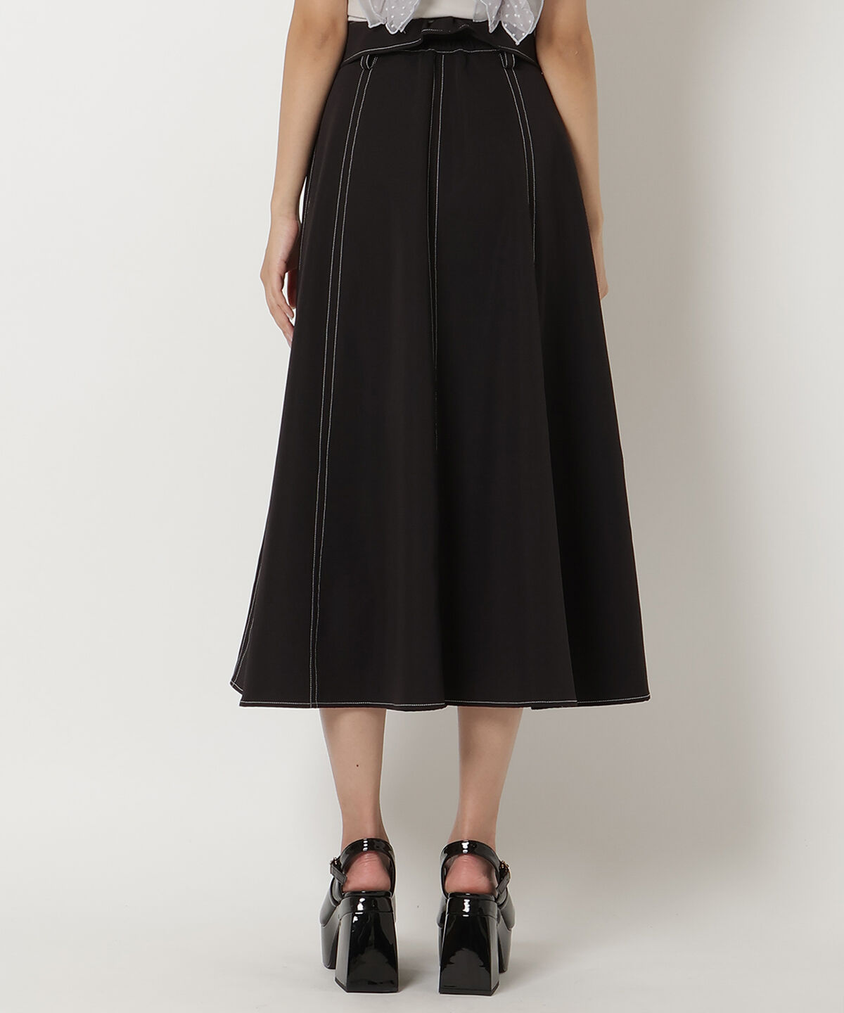 REDYAZEL「ステッチカラーフレアスカート」|フレア|