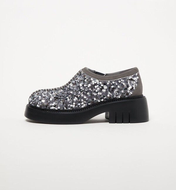 ODETTE E ODILE「＜SY＞ ラウンド スリッポン スパンコール フラット55&uarr;」|スリッポン|LT.GRAY