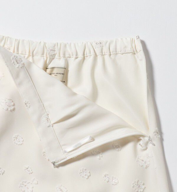 UNITED ARROWS「サテン フラワー ジャガード ロングスカート」|フレア|