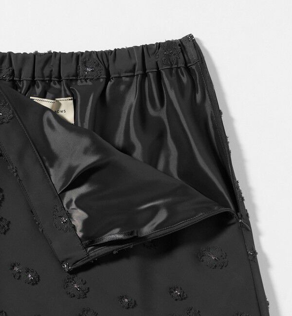 UNITED ARROWS「サテン フラワー ジャガード ロングスカート」|フレア|