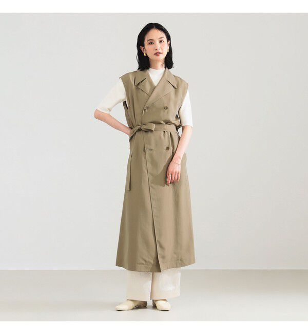 Demi-Luxe BEAMS 「ノースリーブ ロングトレンチ ワンピース」|ワンピース|BEIGE