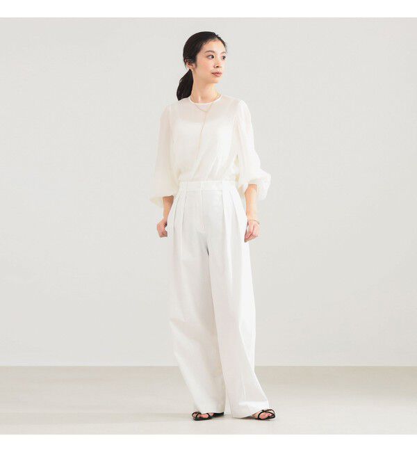 Demi-Luxe BEAMS 「AK+1 / クルーネック リブ ブラウス」|シャツ・ブラウス|