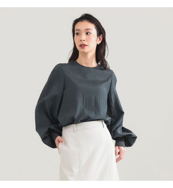 Demi-Luxe BEAMS 「AK+1 / クルーネック リブ ブラウス」|シャツ・ブラウス|