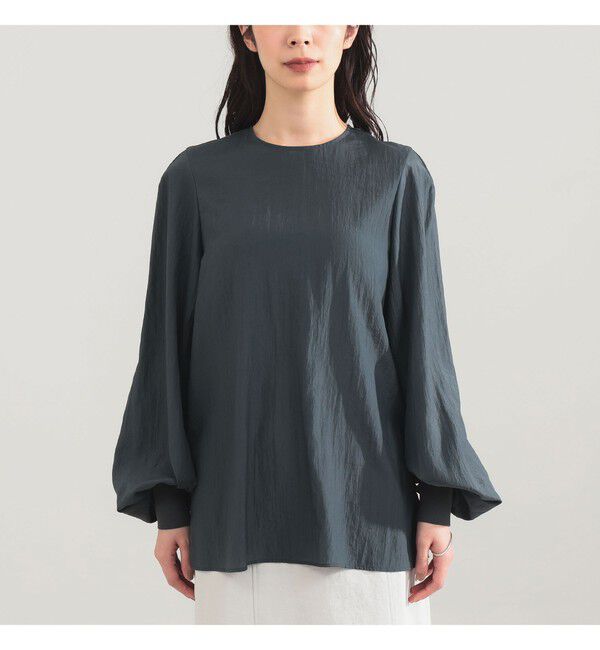 Demi-Luxe BEAMS 「AK+1 / クルーネック リブ ブラウス」|シャツ・ブラウス|