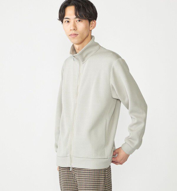 SHIPS「SHIPS:〈手洗い可能〉ドライバーズ ニット ジップ カーディガン」|カーディガン|ライトグレー